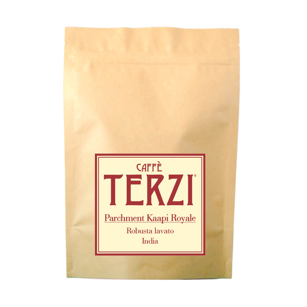 Confezione di Caffè Terzi in grani o macinato, India Parchment Kaapi Royale, Robusta lavato
